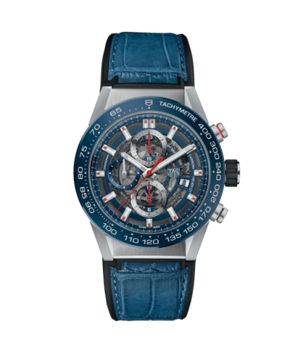 TAG Heuer Carrera Calibre Heuer 01 43 Stainless Steel / Blue Ceramic / Alligator